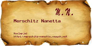 Merschitz Nanetta névjegykártya